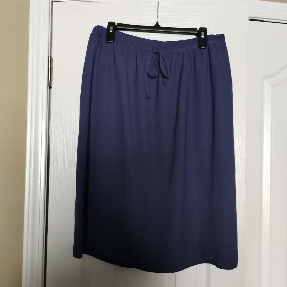 Faded Glory Navy Blue Women's Midi Skirt Size L NWOT